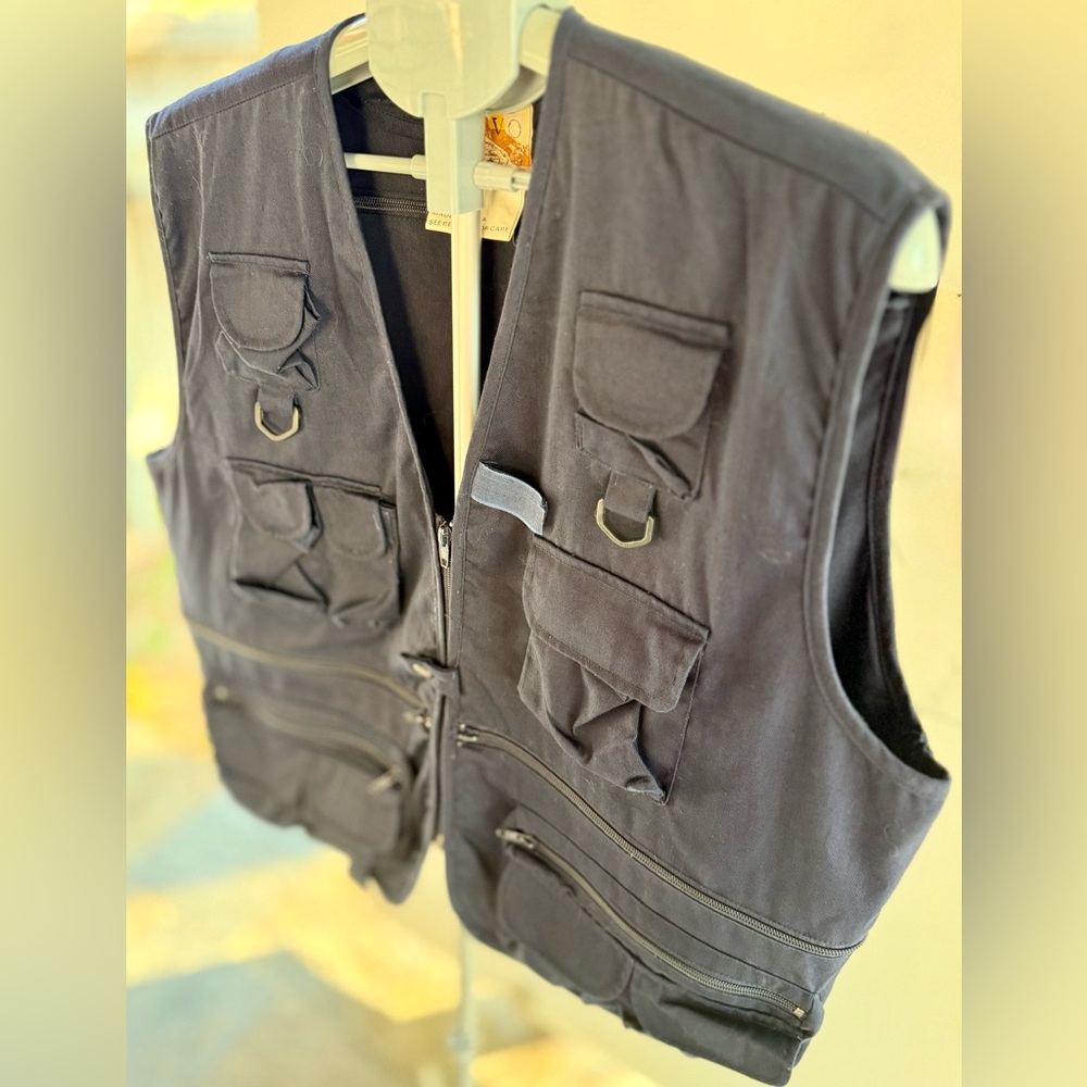 Rio Bravo Prestige Utility Vest XL Black Multi Pocket Fishing Hunting Tactical - Picture 7 of 7